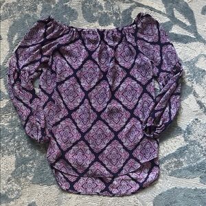 Michael Kors Purple Patterned Blouse